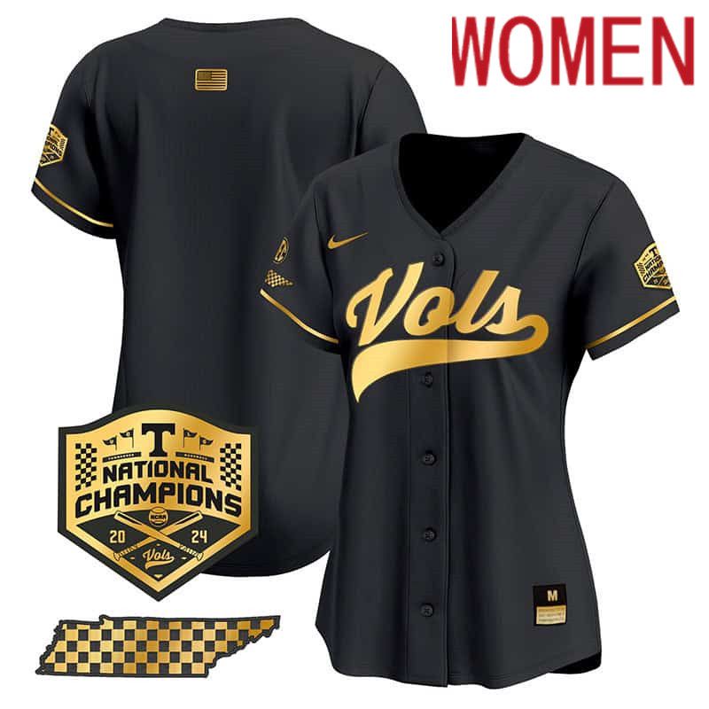 Women Tennessee Volunteers Blank Black 2024 Nike Champions Vapor Premier Limited NCAA Jersey style 1->customized nfl jersey->Custom Jersey